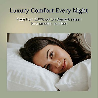 California Design Den Striped Pillowcases Set of 2 - Cooling 500 Thread Count, 100% Cotton Sateen