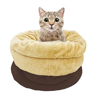 GOOPAWS Covered Cat & Dog Bed