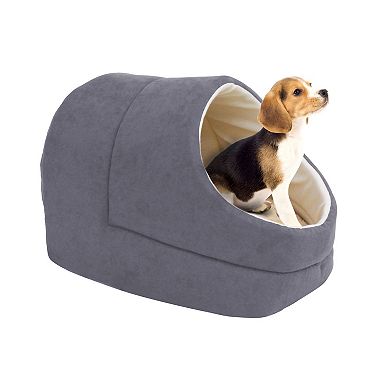 GOOPAWS Cave Covered Cat & Dog Bed