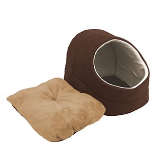 GOOPAWS Cave Covered Cat & Dog Bed