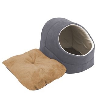 GOOPAWS Cave Covered Cat & Dog Bed
