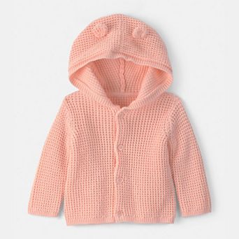 Baby Girl Carter's Bear Ears Hooded Sweater