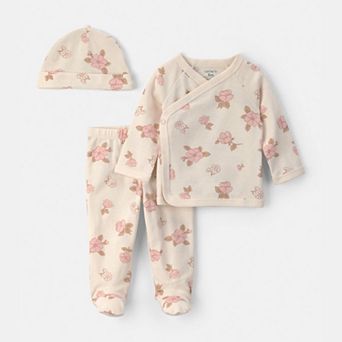 Baby Girl Carter's 3 pc Floral Long Sleeve Top, Pant & Hat Set