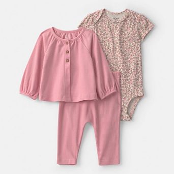 Baby Girl Carter's 3 pc Long Sleeve Top, Bodysuit & Legging Set