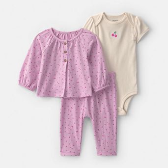 Baby Girl Carter's 3 pc Long Sleeve Top, Bodysuit & Legging Set