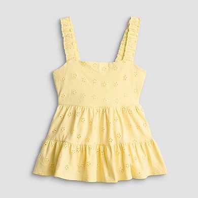 Juniors' SO® Eyelet Tiered Ruffle Tank Top