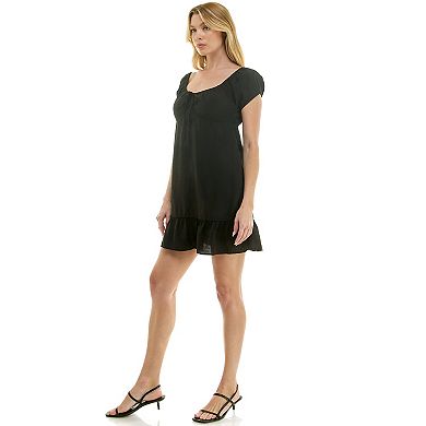 Juniors' Lily Rose Ruffled Short Sleeve Dress