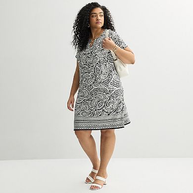 Plus Size Apt. 9® Short Sleeve 3 Ring Cutout Dress