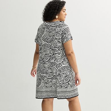 Plus Size Apt. 9® Short Sleeve 3 Ring Cutout Dress