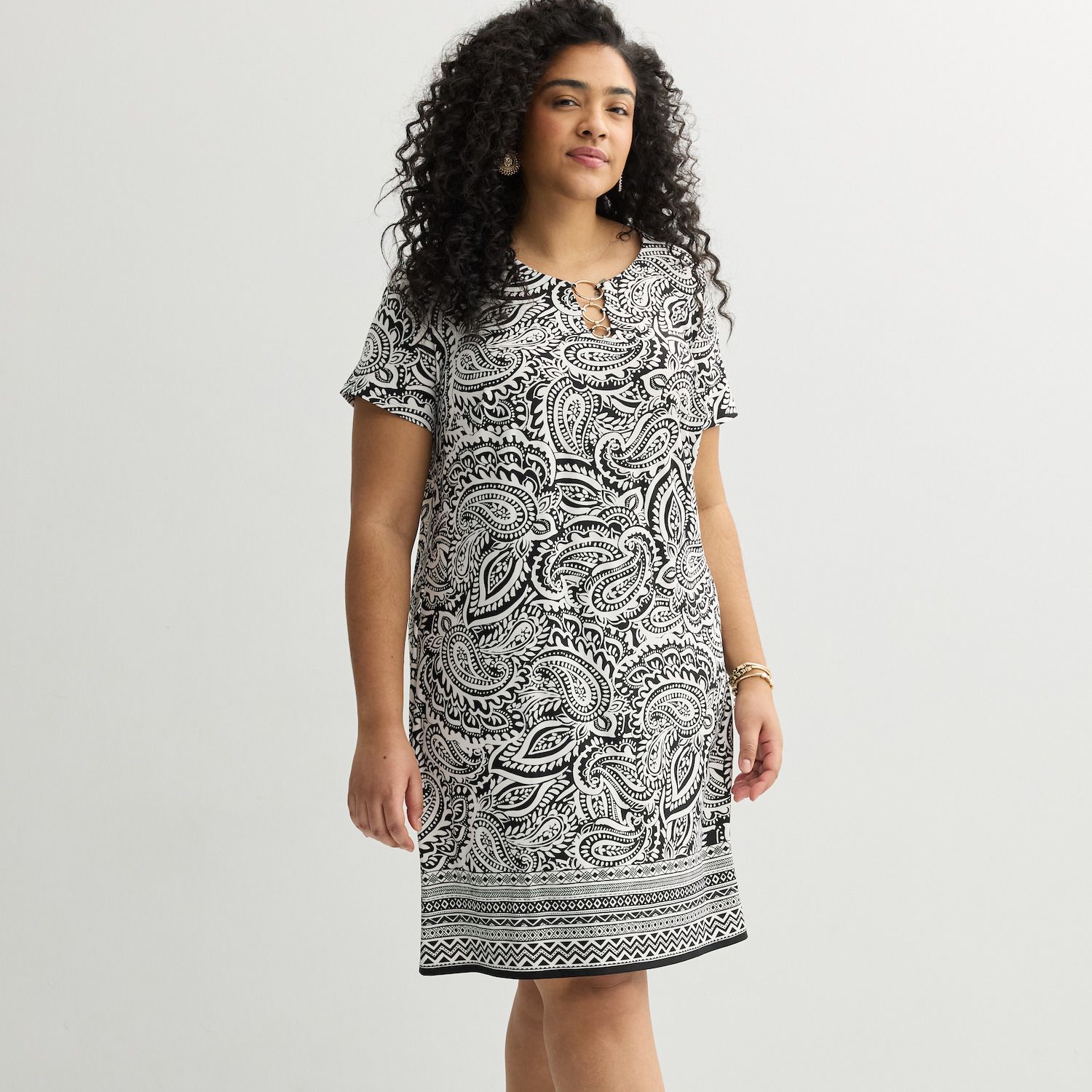 Женские платья Apt. 9 Plus Size Apt. 9® Short Sleeve 3 Ring Cutout Dress