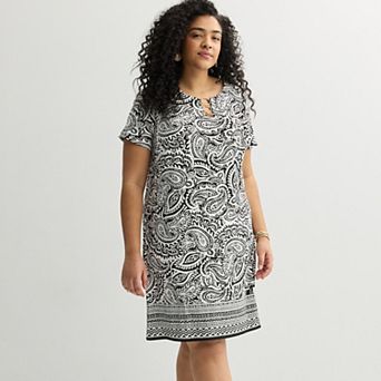 Plus Size Apt. 9® Short Sleeve 3 Ring Cutout Dress