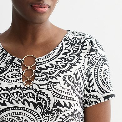 Women's Apt. 9® Short Sleeve 3-Ring Cutout Dress