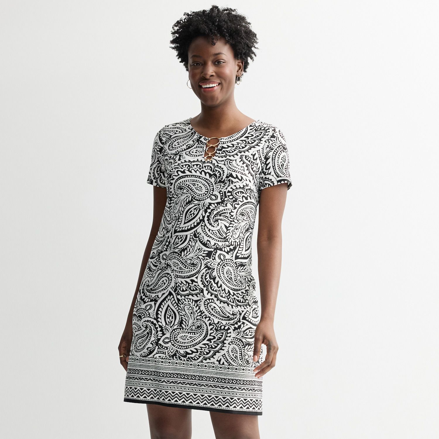 Женские платья Apt. 9 Short Sleeve 3-Ring Cutout Dress