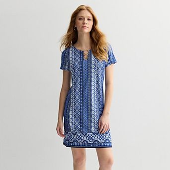 Women's Apt. 9® Short Sleeve 3-Ring Cutout Dress