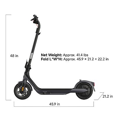 Segway E2 Pro Electric Scooter 18.6 mph Max Speed 21.7 Miles Max Range