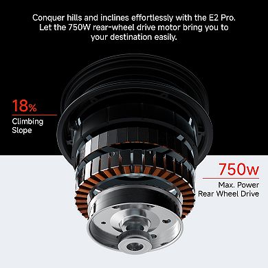 Segway E2 Pro Electric Scooter 18.6 mph Max Speed 21.7 Miles Max Range