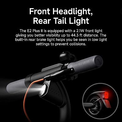 Segway E2 Plus II Electric Scooter 15 mph Max Speed 16 Miles Max Range