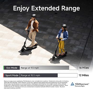 Segway E2 Plus II Electric Scooter 15 mph Max Speed 16 Miles Max Range