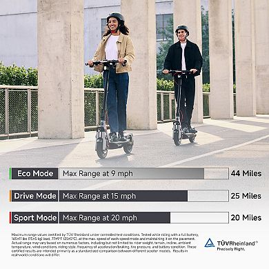 Segway F3 Electric Scooter 20 mph Max Speed 44 Miles Max Range