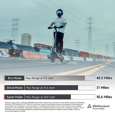 Segway ZT3 Pro Electric Scooter 24.9 mph Max Speed 43.5 Miles Max Range