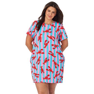 Plus Size Beauty Sleep Social Cozy Short Sleeve Sleepshirt