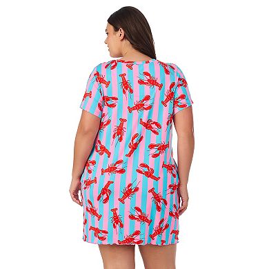 Plus Size Beauty Sleep Social Cozy Short Sleeve Sleepshirt