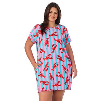 Plus Size Beauty Sleep Social Cozy Short Sleeve Sleepshirt