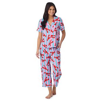 Women's Beauty Sleep Social Cozy Short Sleeve Pajama Top & Pajama Pants Set