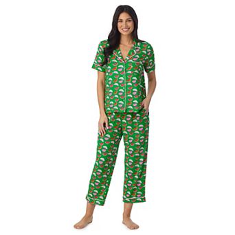 Women's Beauty Sleep Social Cozy Short Sleeve Pajama Top & Pajama Pants Set