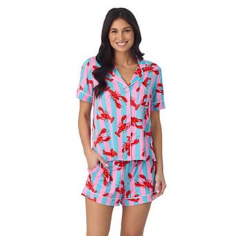 Women's Beauty Sleep Social Cozy Short Sleeve Pajama Top & Pajama Boxers Set
