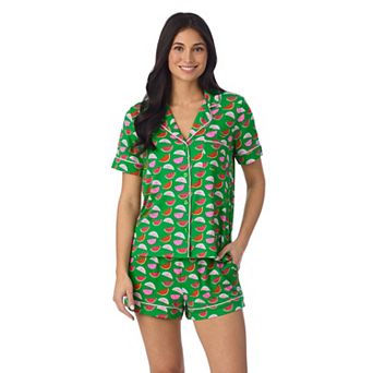 Women's Beauty Sleep Social Cozy Short Sleeve Pajama Top & Pajama Boxers Set