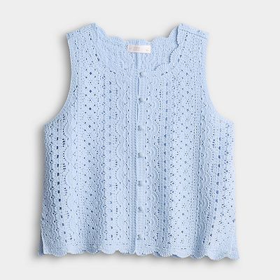 Women's LC Lauren Conrad Button Front Crochet Tank Top