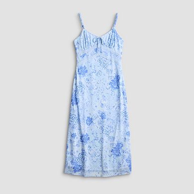 Juniors' Pink Republic Floral Mesh Maxi Dress