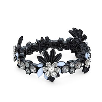 Simply Vera Vera Wang Black Flower Stretch Bracelet