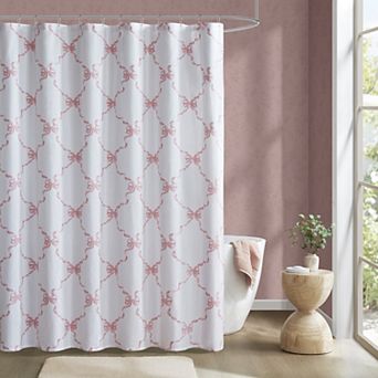 Laura Ashley Bows Printed Shower Curtain