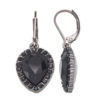 Simply Vera Vera Wang Black Tone Stone Drop Leverback Earrings