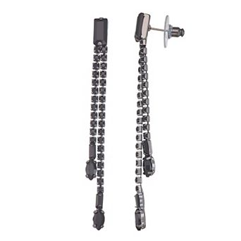 Simply Vera Vera Wang Black Tone Linear Drop Post Earrings