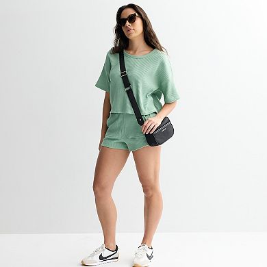 Juniors' SO® Waffle Scoop Neck Tee