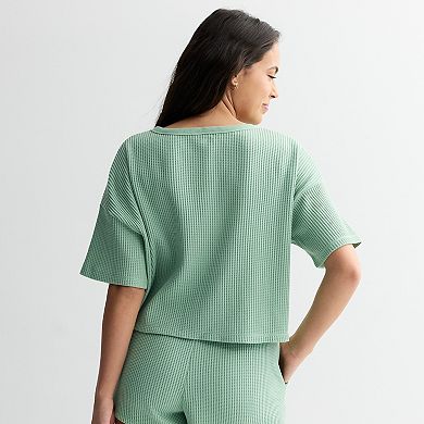 Juniors' SO® Waffle Scoop Neck Tee