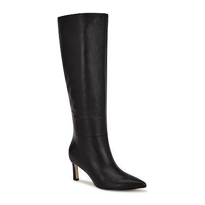 Nine West Lorthey Women's Wide Calf Knee-High Dress Boots, Size: 9, Black Leather