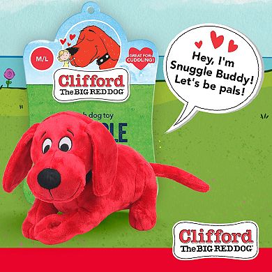 Clifford The Big Red Dog Plush Snuggle Buddy Dog Toy with Squeaker, Crazy Crinkle Ears & Tail