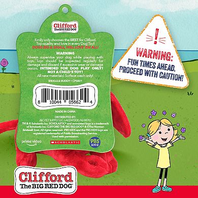 Clifford The Big Red Dog Plush Snuggle Buddy Dog Toy with Squeaker, Crazy Crinkle Ears & Tail