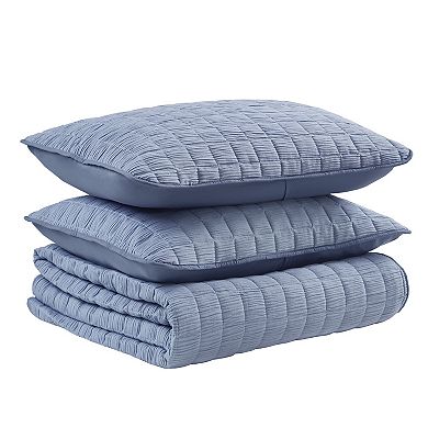 510 Design Solid Crinkle All-Season Quilt Set with Shams