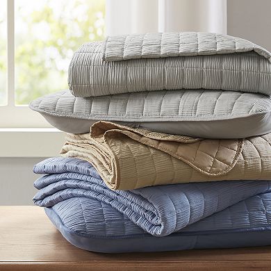 510 Design Solid Crinkle All-Season Quilt Set with Shams