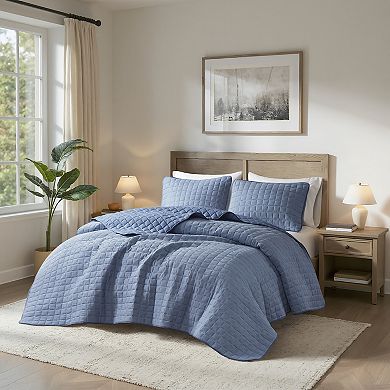 510 Design Solid Crinkle All-Season Quilt Set with Shams