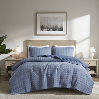 510 Design Solid Crinkle All-Season Quilt Set with Shams