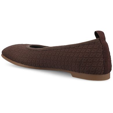 Journee Aria Women's Knit Round Toe Flats