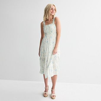 Juniors' Live To Be Spoiled Smocked Bodice Midi Dress