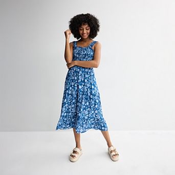 Juniors' Live To Be Spoiled Smocked Bodice Midi Dress