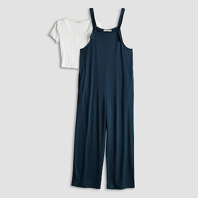 Juniors' Live To Be Spoiled 2-Piece Jumpsuit & T-Shirt Set